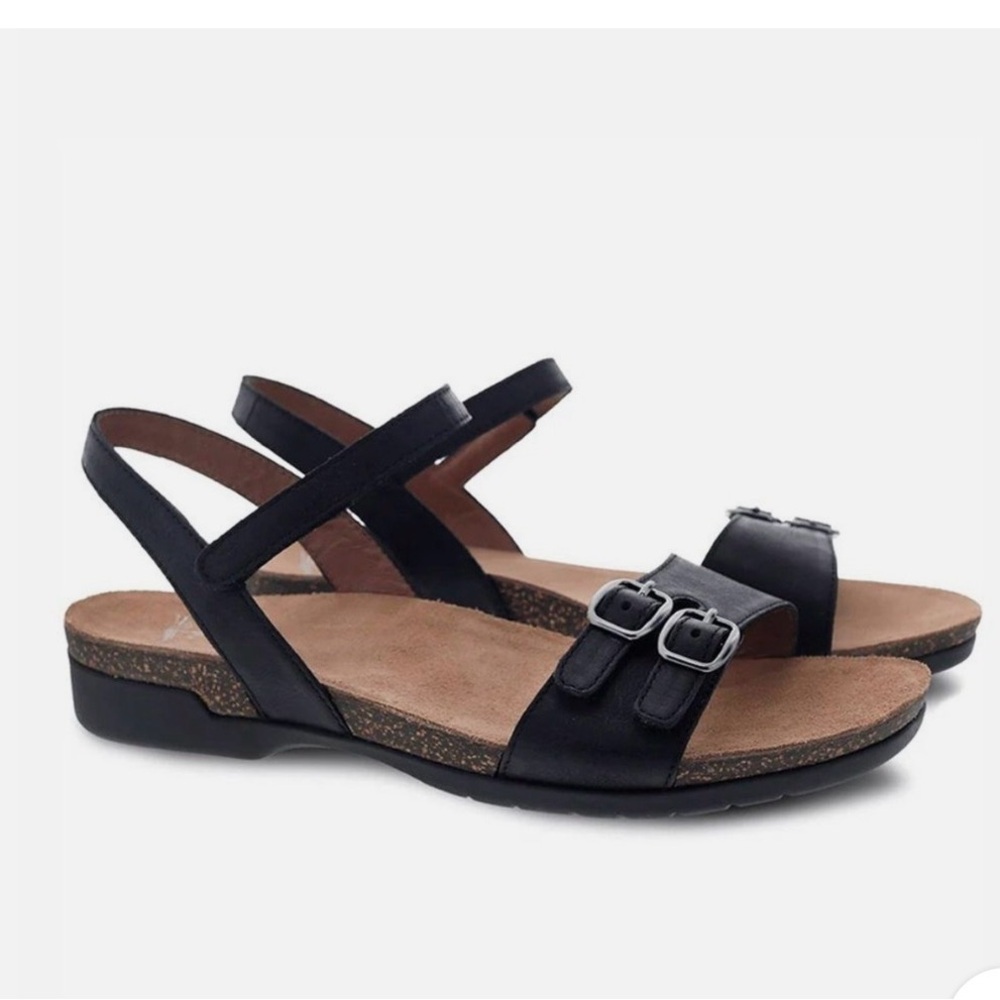Dansko Black Sandals with Buckle Detail